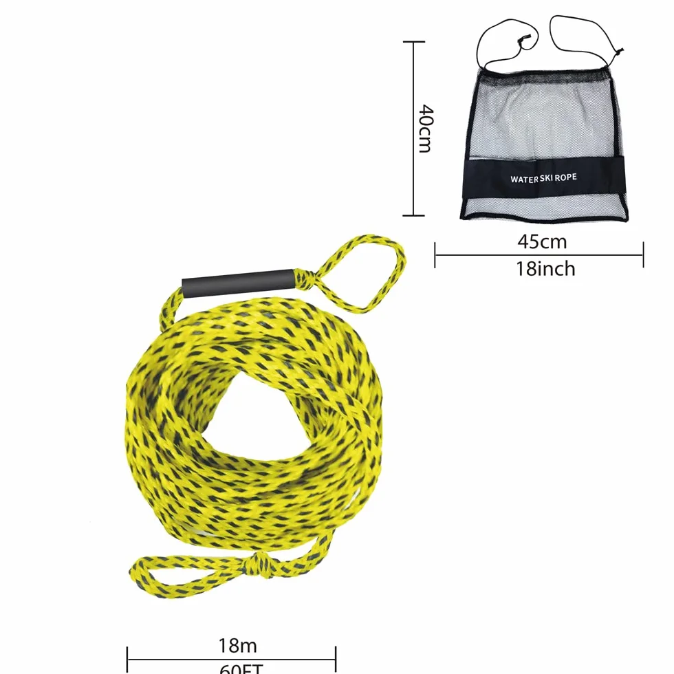 Corde de Remorquage de 18 m/60 Pieds pour Tube, Tube Remorquable pour 1 à 6 Passagers