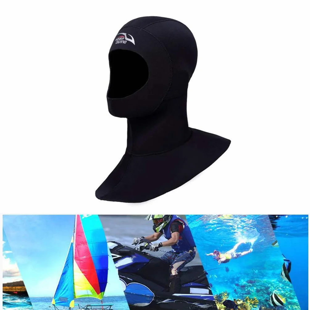 Sharplace Cagoule de en Néoprène de Qualité Supérieure avec Cagoule Ventilée 3mm Homme et Femme Casquette de Surf de Chaude pour La
