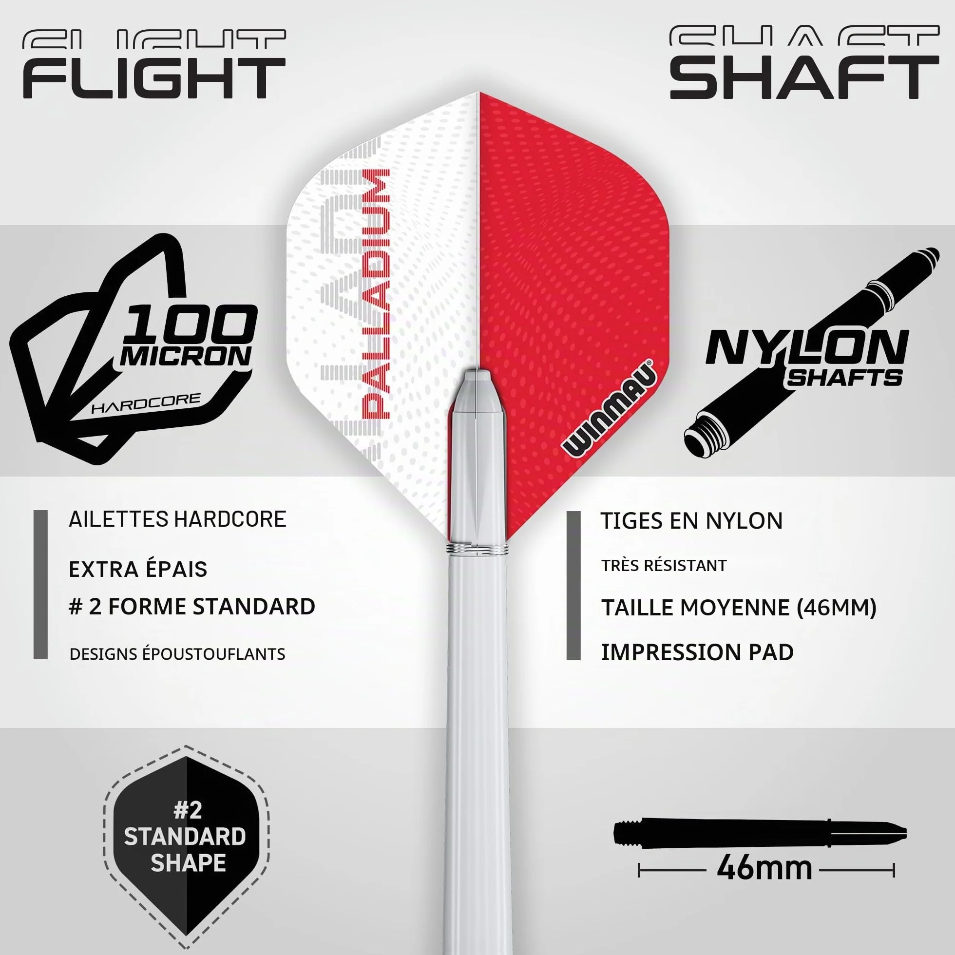 WINMAU Professional Darts Set Comprend Un Jeu de fléchettes Diamond Plus Bristle - Armoire Noire de Haute qualité - Ensemble de 2 fléchettes - Ligne Officielle oche