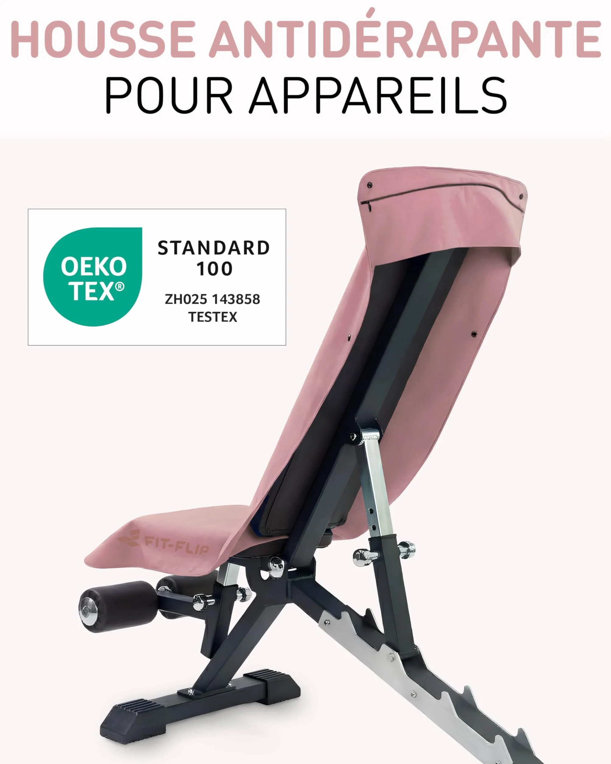 Fit-Flip Serviette de Fitness en Microfibre – avec Poche Zippée et Aimant – Serviettes pour Salle de Sport – Compact, antidérapant et séchage Rapide – Serviette de Sport Musculation