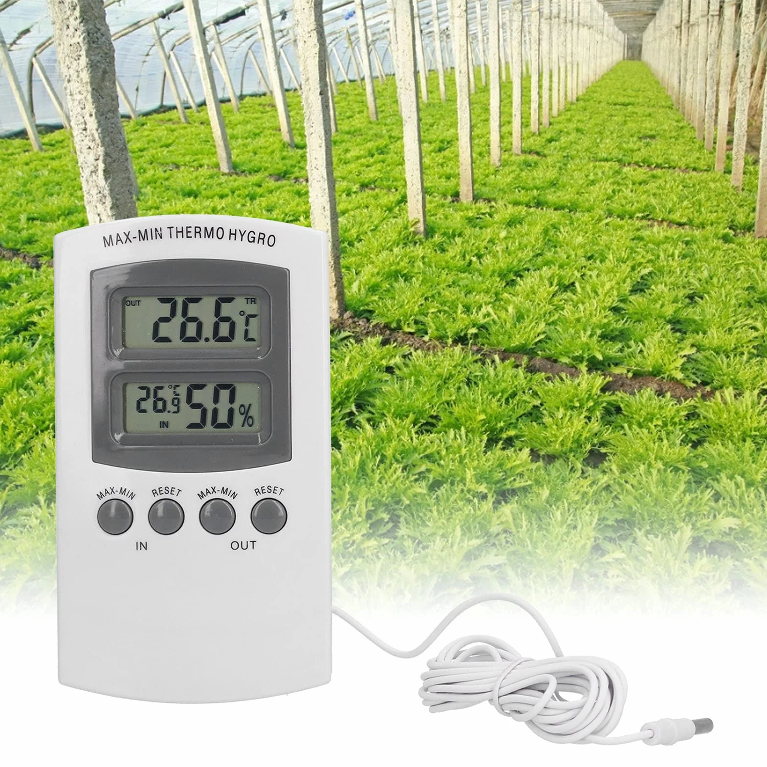 Hygromètre Thermomètre d'Intérieur LCD avec Jauge d'Humidité pour Maison Bureau