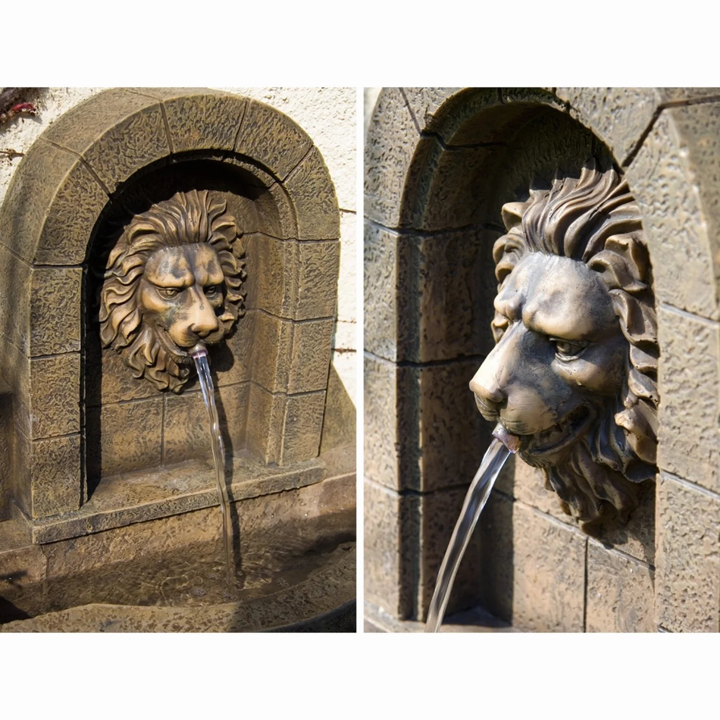 STILISTA Leon Fontaine de Jardin avec Tête de Lion 50 x 54 x 29 cm Pompe Comprise