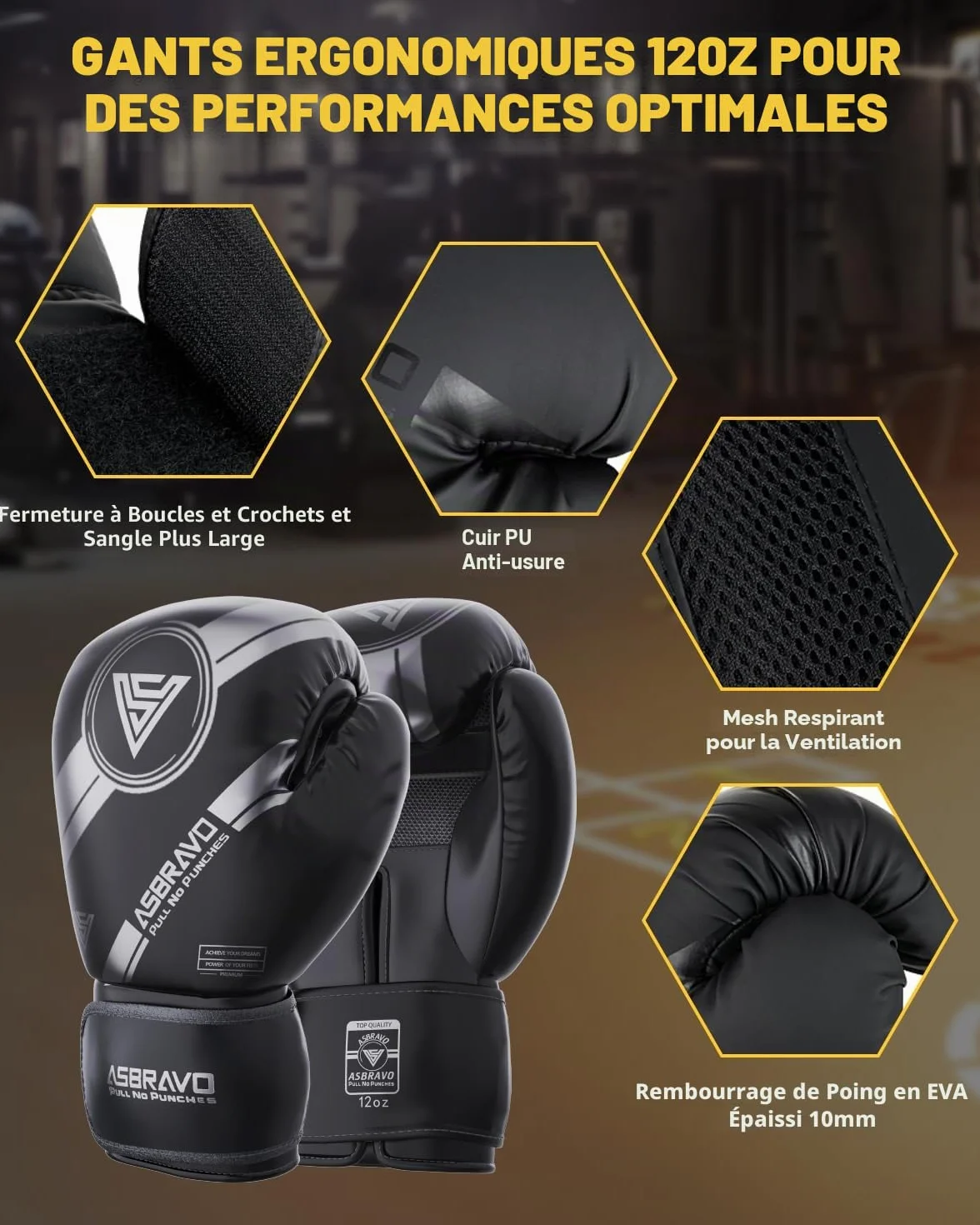 Sac de frappe pour adultes, 1,2 m Oxford lourd sac de boxe ensemble gants 340,2 g pour MMA, Muay Thai, kickboxing, entraînement à domicile, arts martiaux (non rempli)