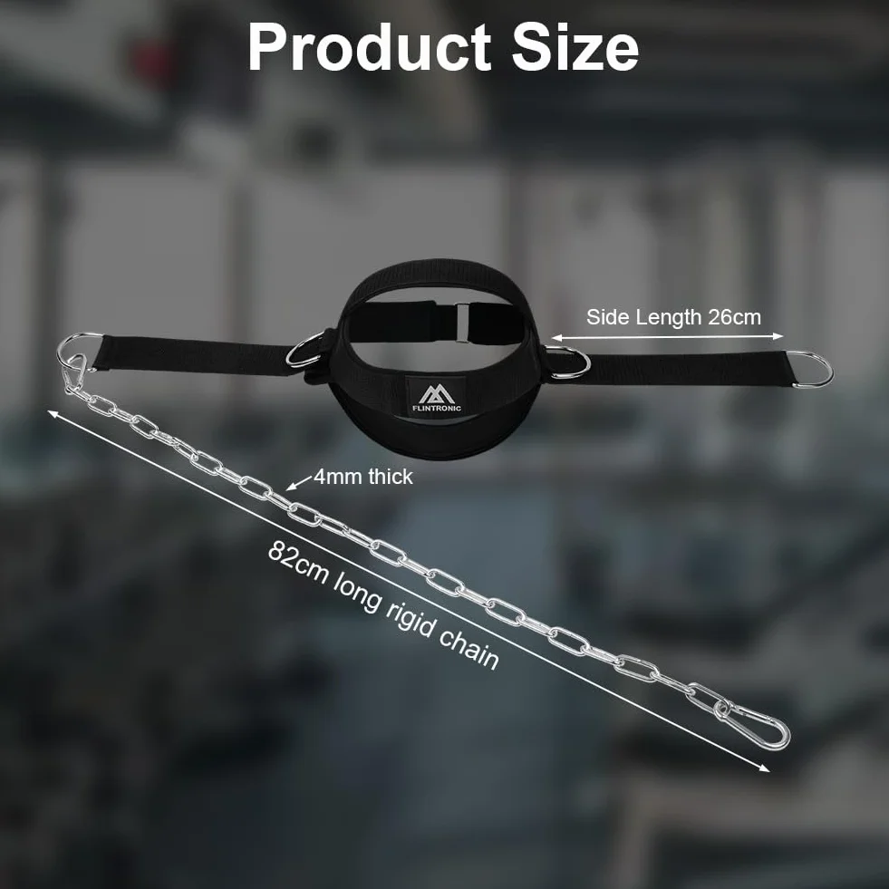 Flintronic Harnais de Tête d'entraînement, Harnais Musculation Cou, Réglable avec Fermeture, Sangle de Tête et Mentonnière, Pour Gym, Boxe
