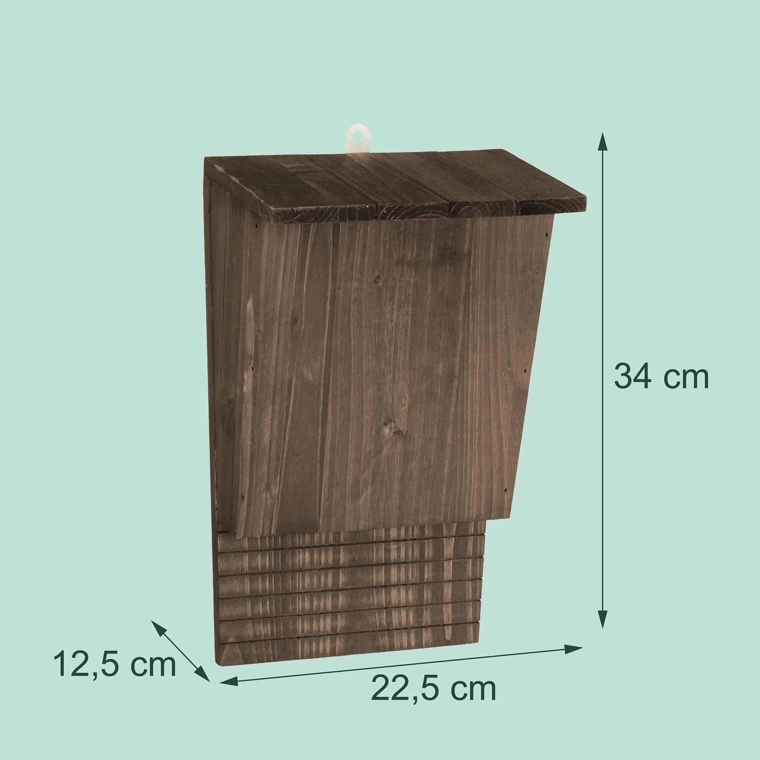 Relaxdays Nichoir à Chauves-Souris Lot de 4 34 x 22,5 x 12,5 cm Bois Brun