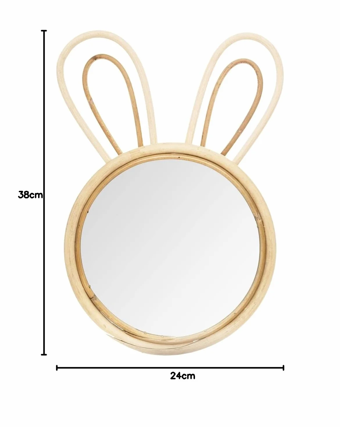 Atmosphera Miroir Enfant Lapin Bambou 24x38 cm
