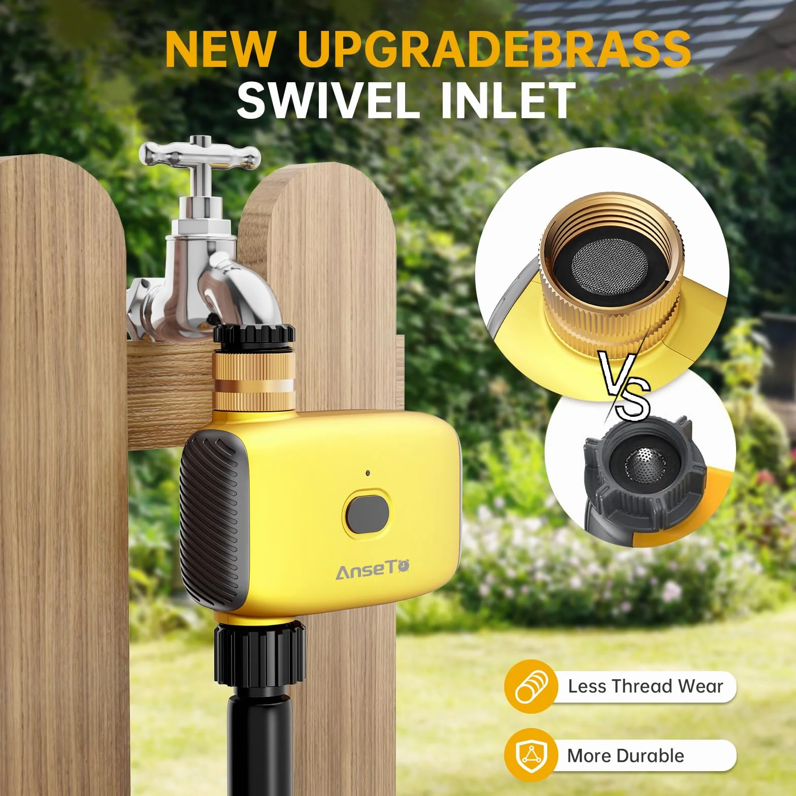 Programmateur Arrosage Automatique WiFi Entrée Laiton Jardin Serre Pelouse