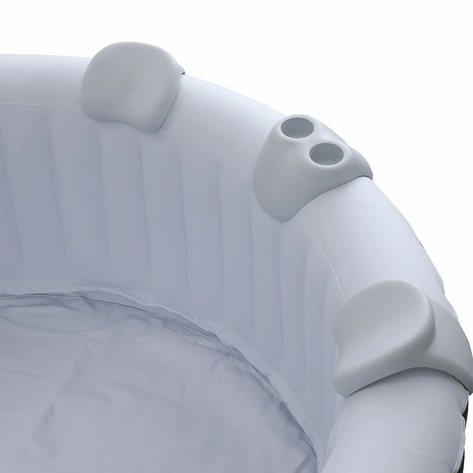 Arebos Comfort Set 2 poduszki na szyję z uchwytem na napój do jacuzzi | Biały | Wodoodporny | Pianka PU