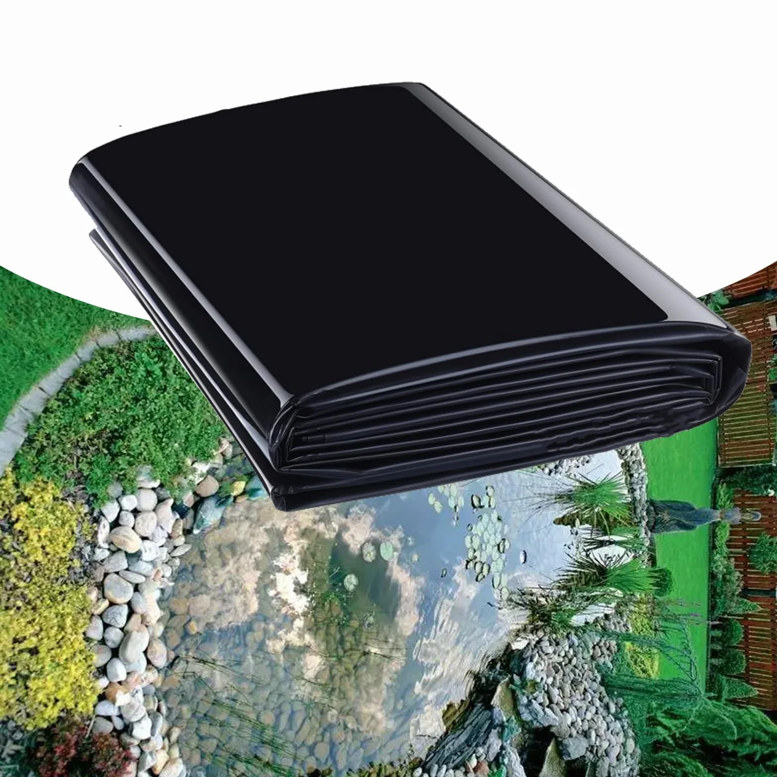 Bache Bassin 1x1m Liner Piscine Hors Sol Exterieur pour Bassin à Poissons Membrane renforcée