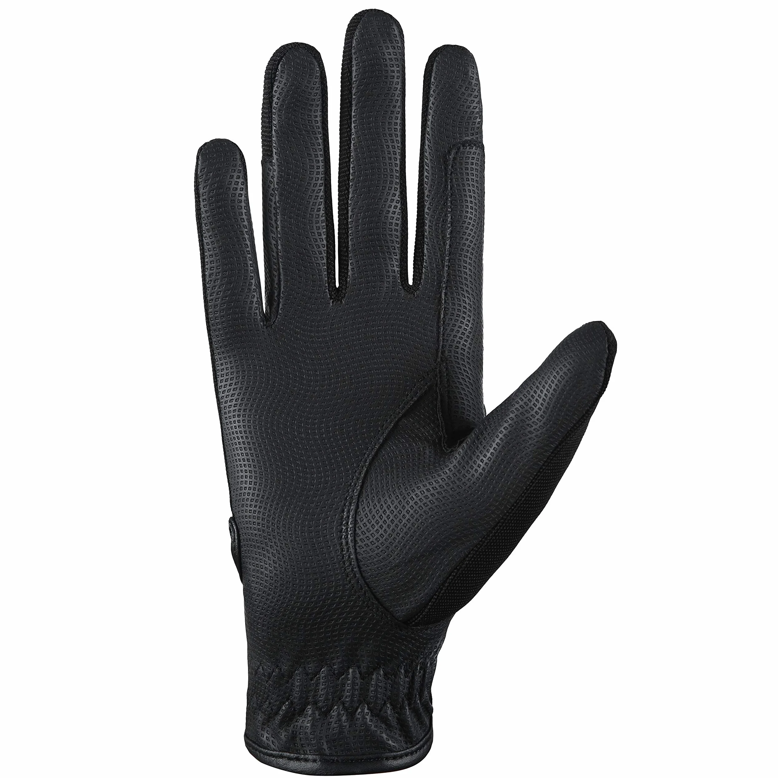 AFE Gants d'équitation pour femme - En cuir synthétique - Noir - Tissu stretch - Rose violet - Lilas