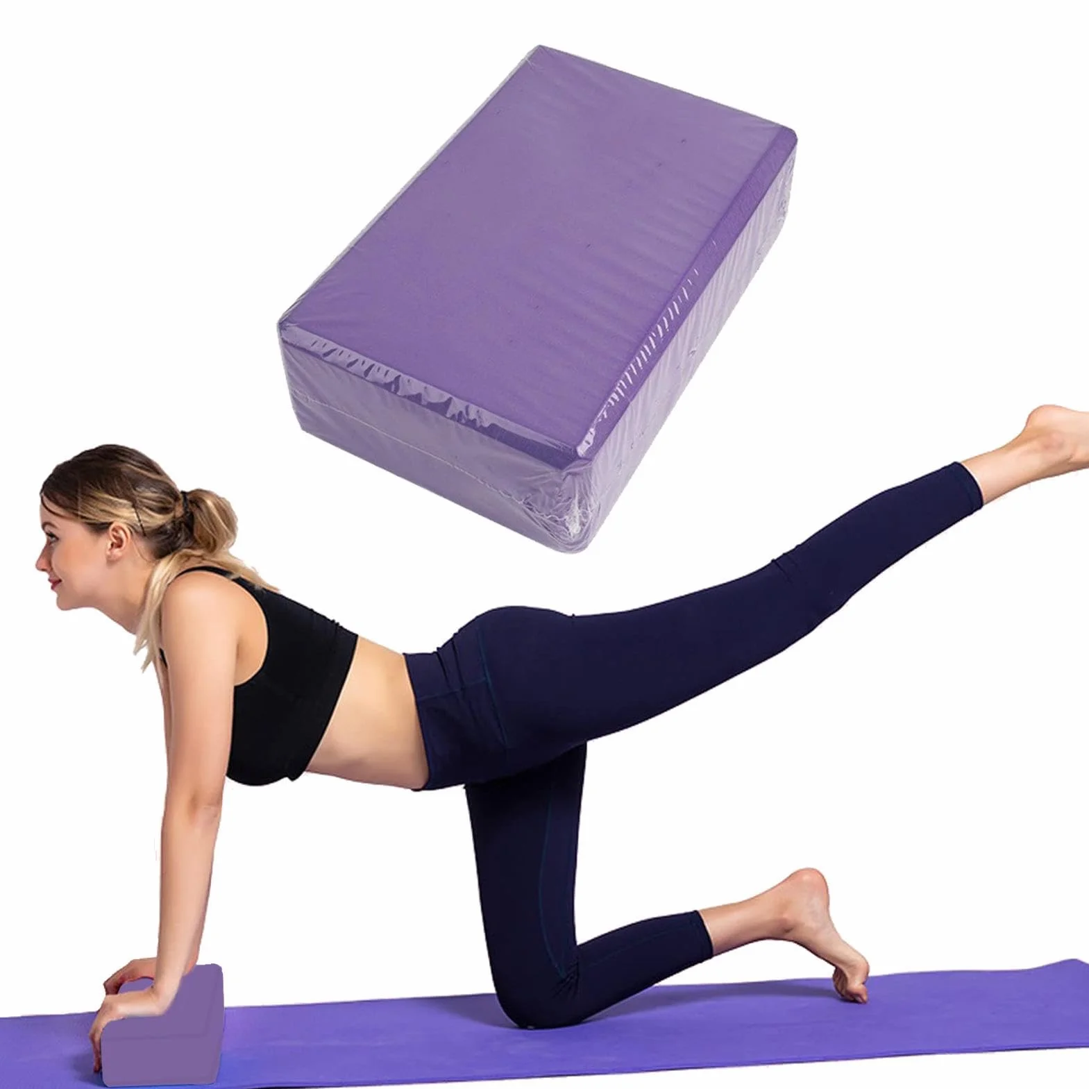 Blocs De Yoga En Mousse EVA Haute Densité | 2 Pièces Blocs De Danse Pour Étirements Et Fitness | Léger Antidérapant Brique De Sport Pour Équilibre, Hot Yoga, Débutants, Gym, Sports À Domicile