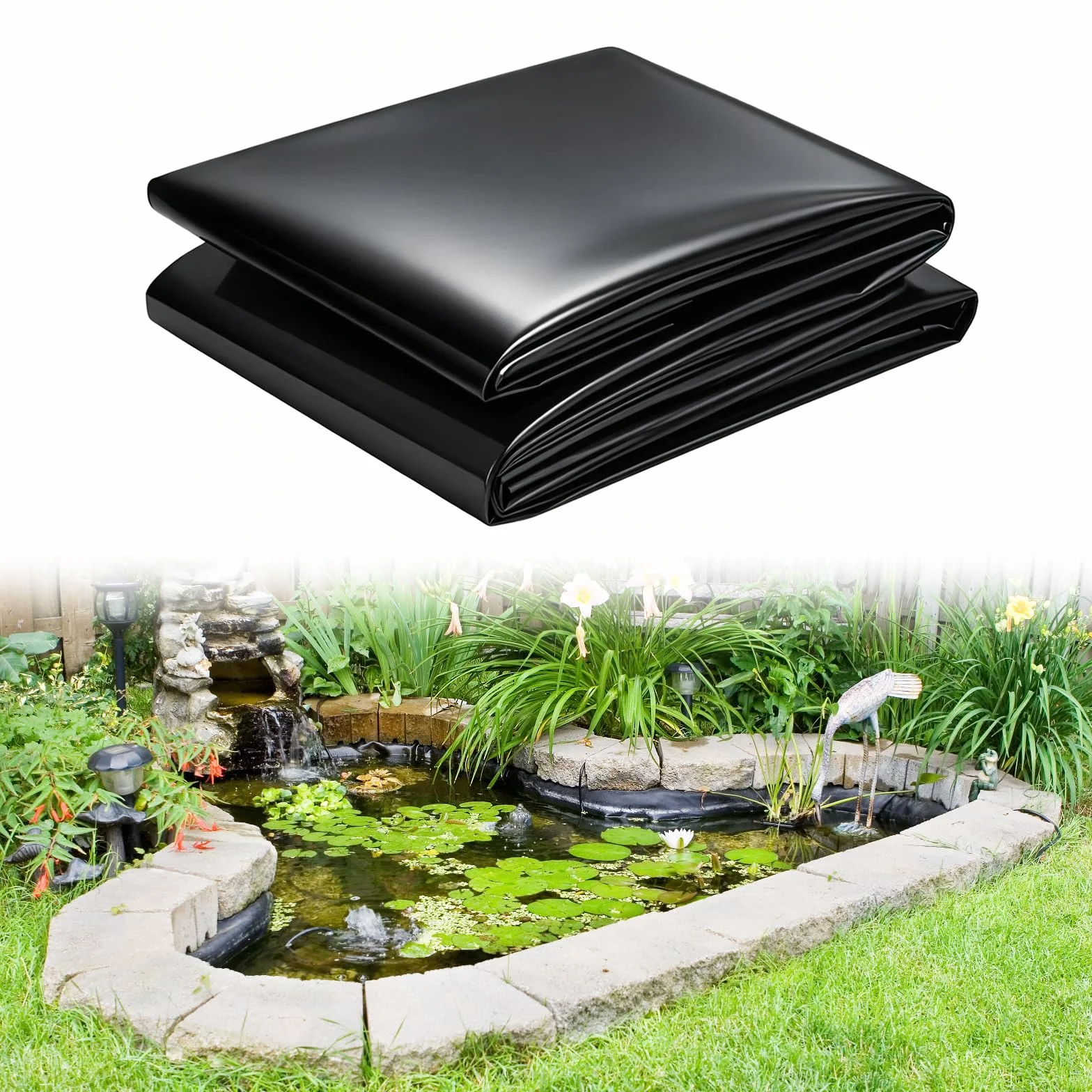 Bâche HDPE 2 x 2 m 0,2 mm pour bassin étang poissons jardin d'eau