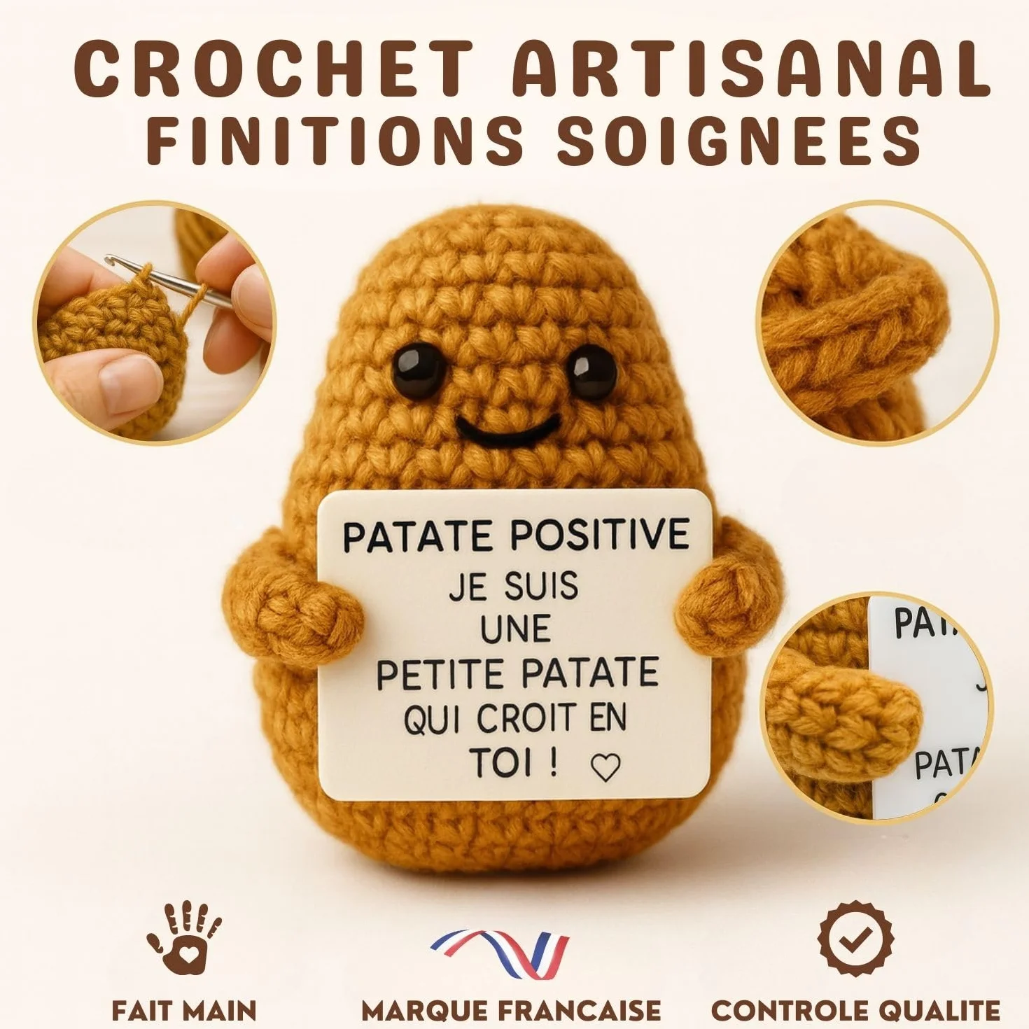 Peluche Motivation Patate Positive Cadeau Original Decoration Maison Anniversaire