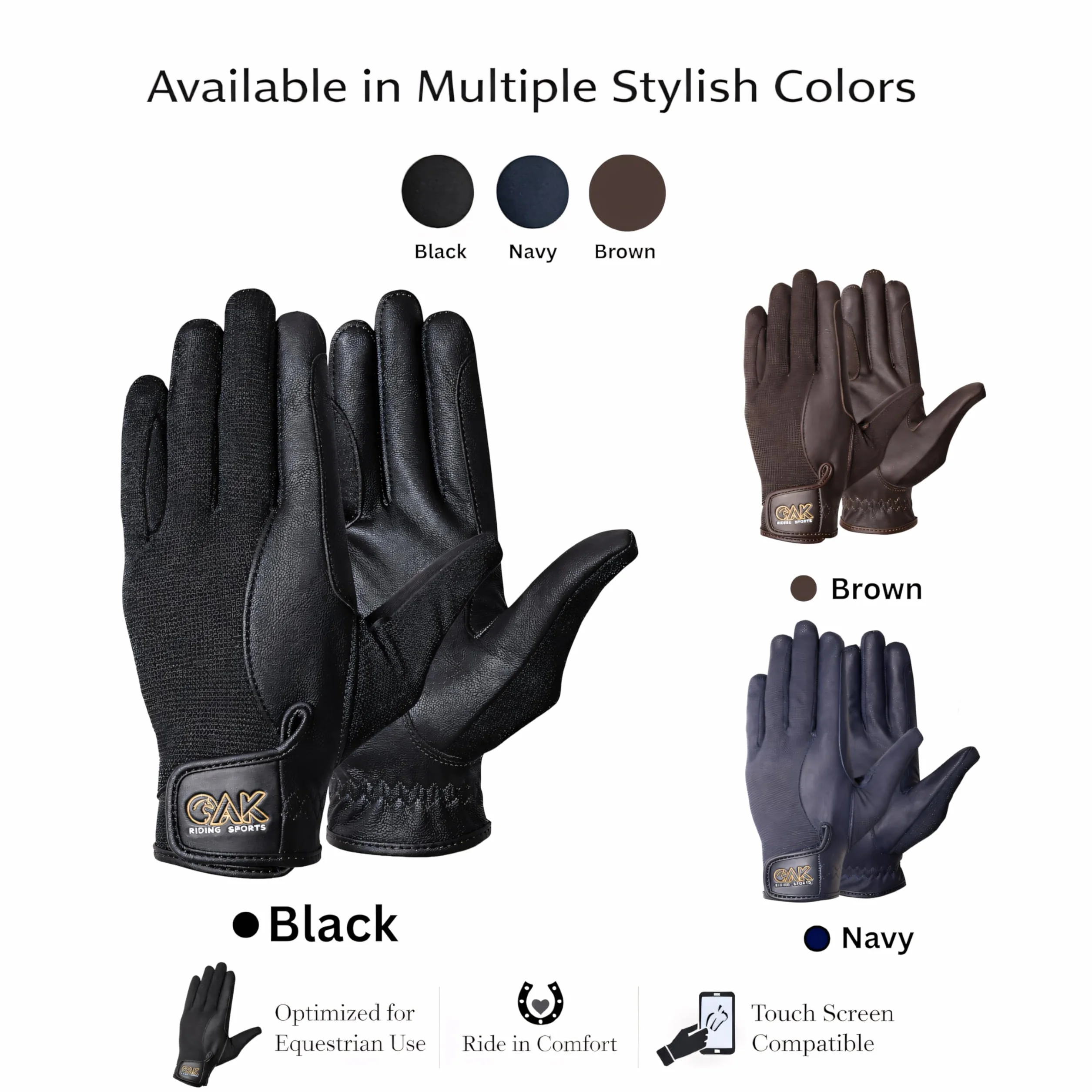 AK Gants d'équitation en Cuir véritable Pleine Fleur Souple Unisexe pour Toutes Les Saisons AKRS-5021