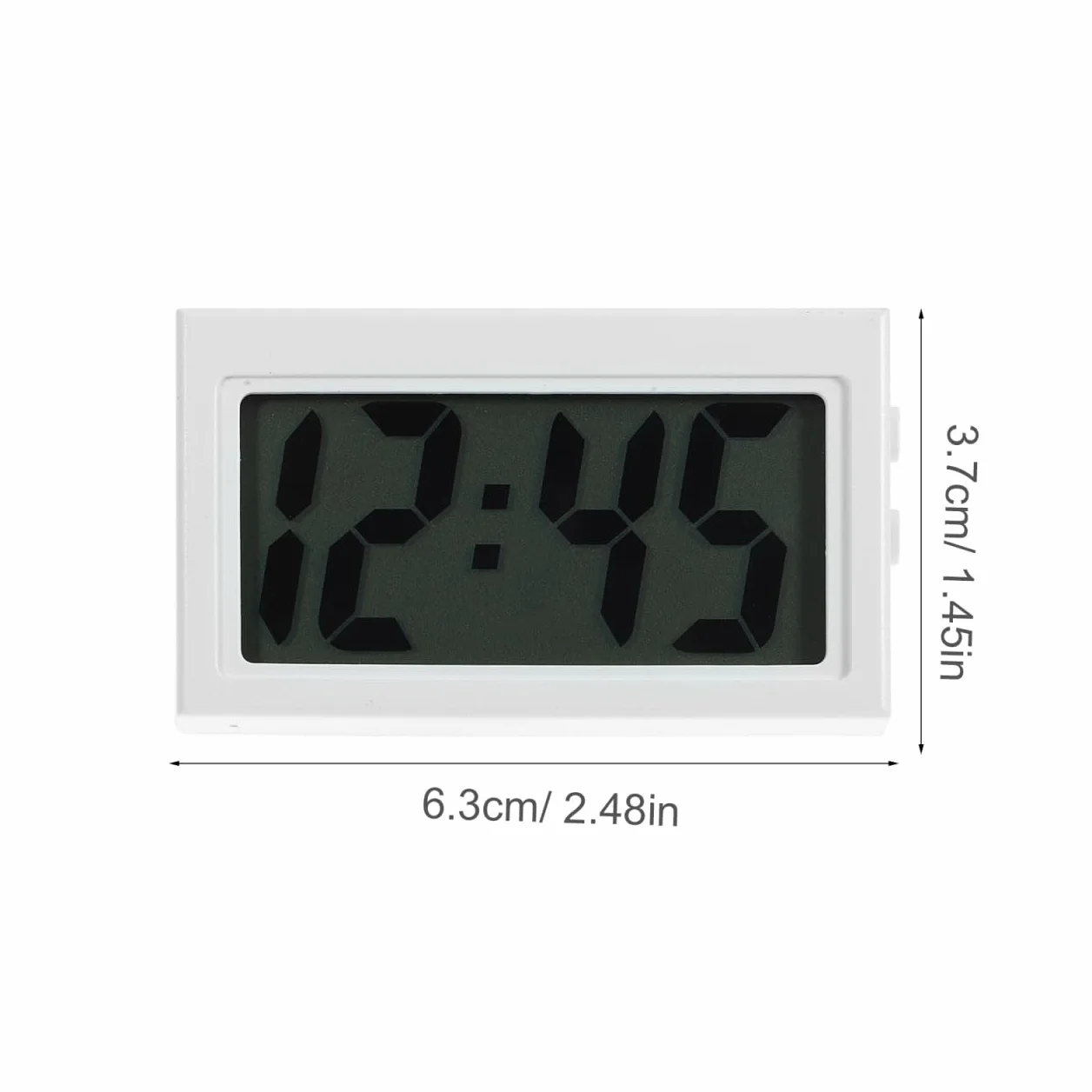 Garneck Petite Horloge Numérique Silencieuse Autocollante Blanche pour Tableau De Bord De Voiture