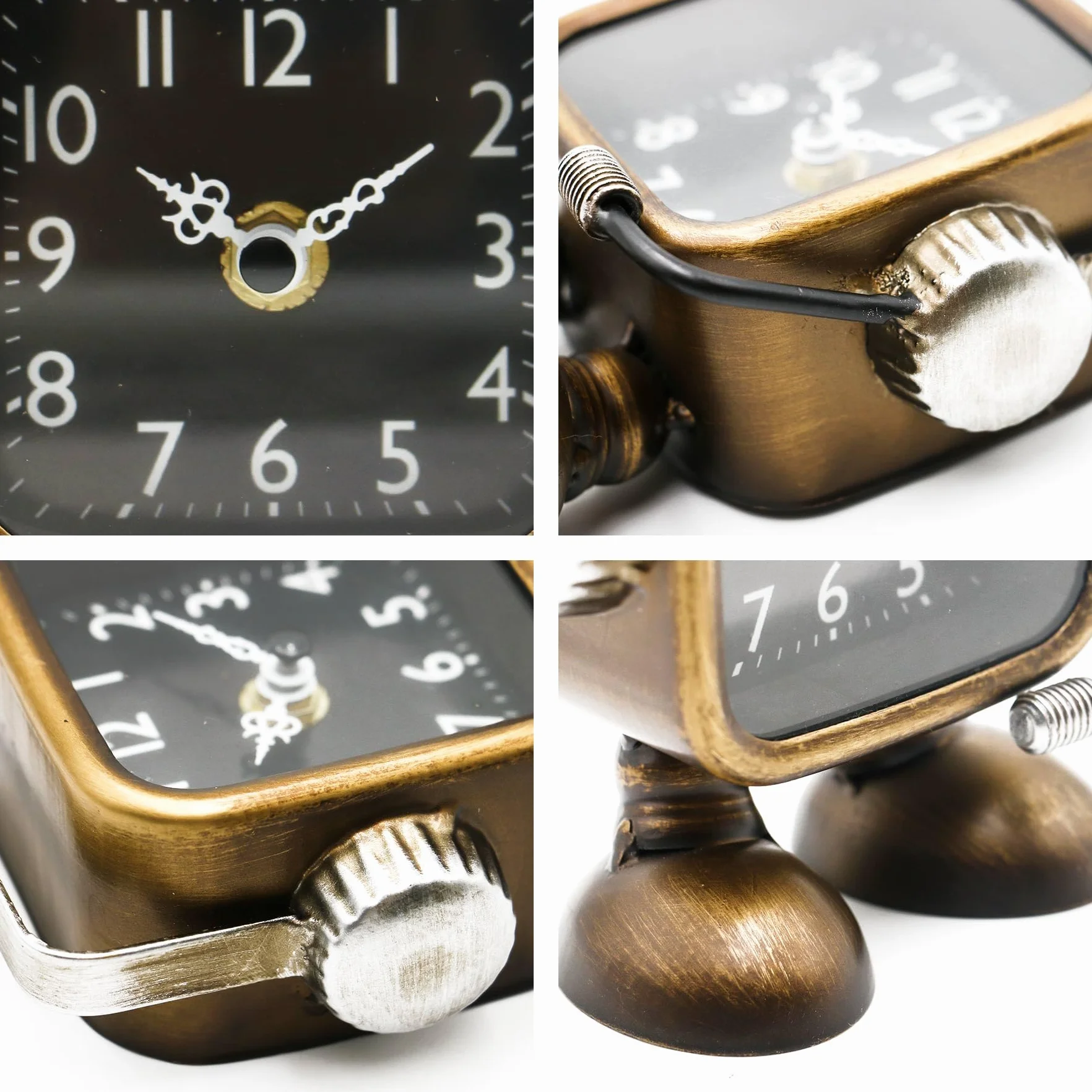 YOUKI Horloge de Bureau Rétro Steampunk Robot, Silencieuse, Décorative à Piles