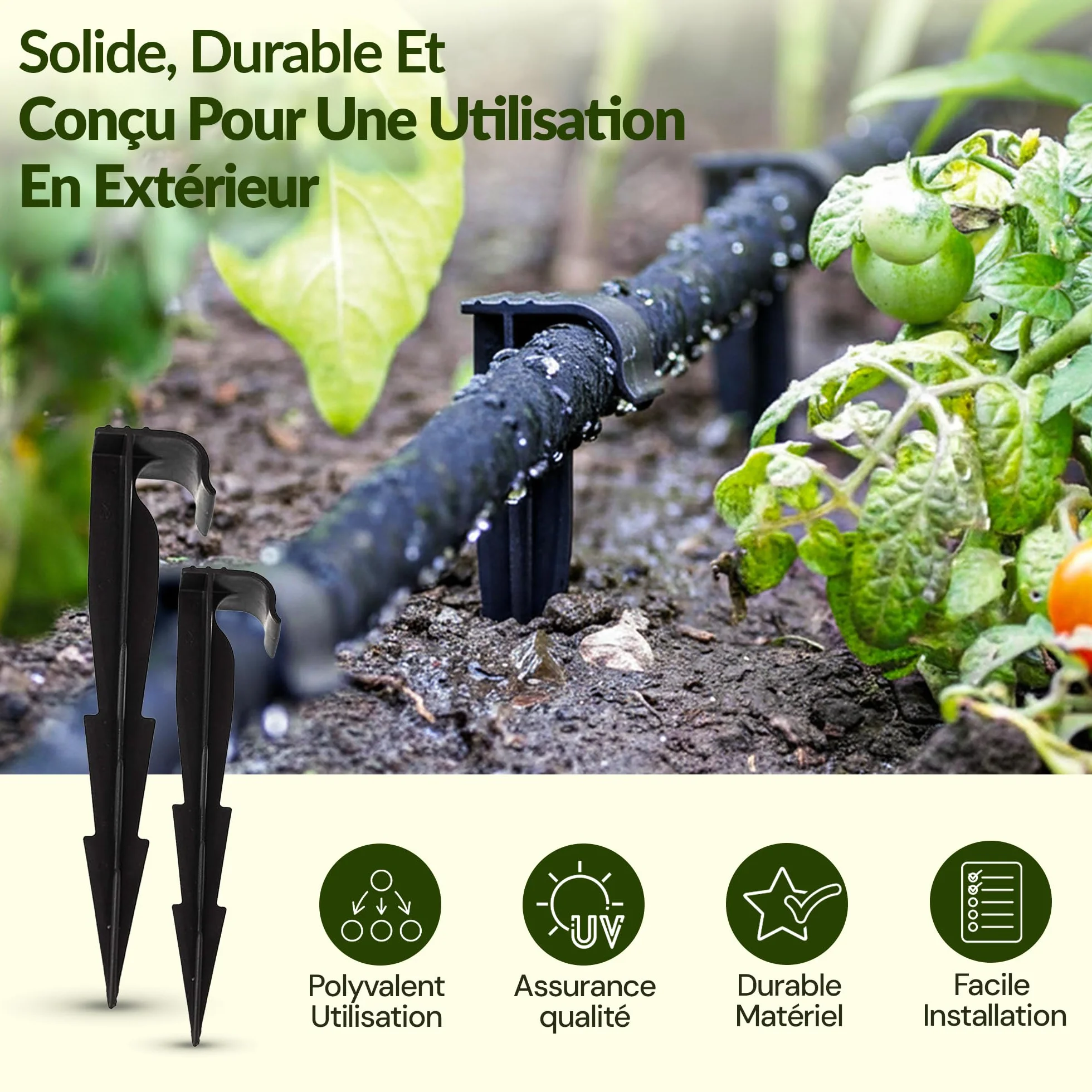 GARDENIX Lot de 100 AquaPEG piquets de Fixation pour Ligne d'égouttement