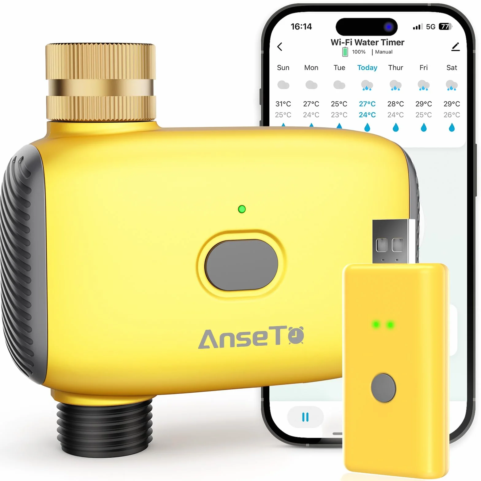 Programmateur Arrosage Automatique WiFi Entrée Laiton Jardin Serre Pelouse