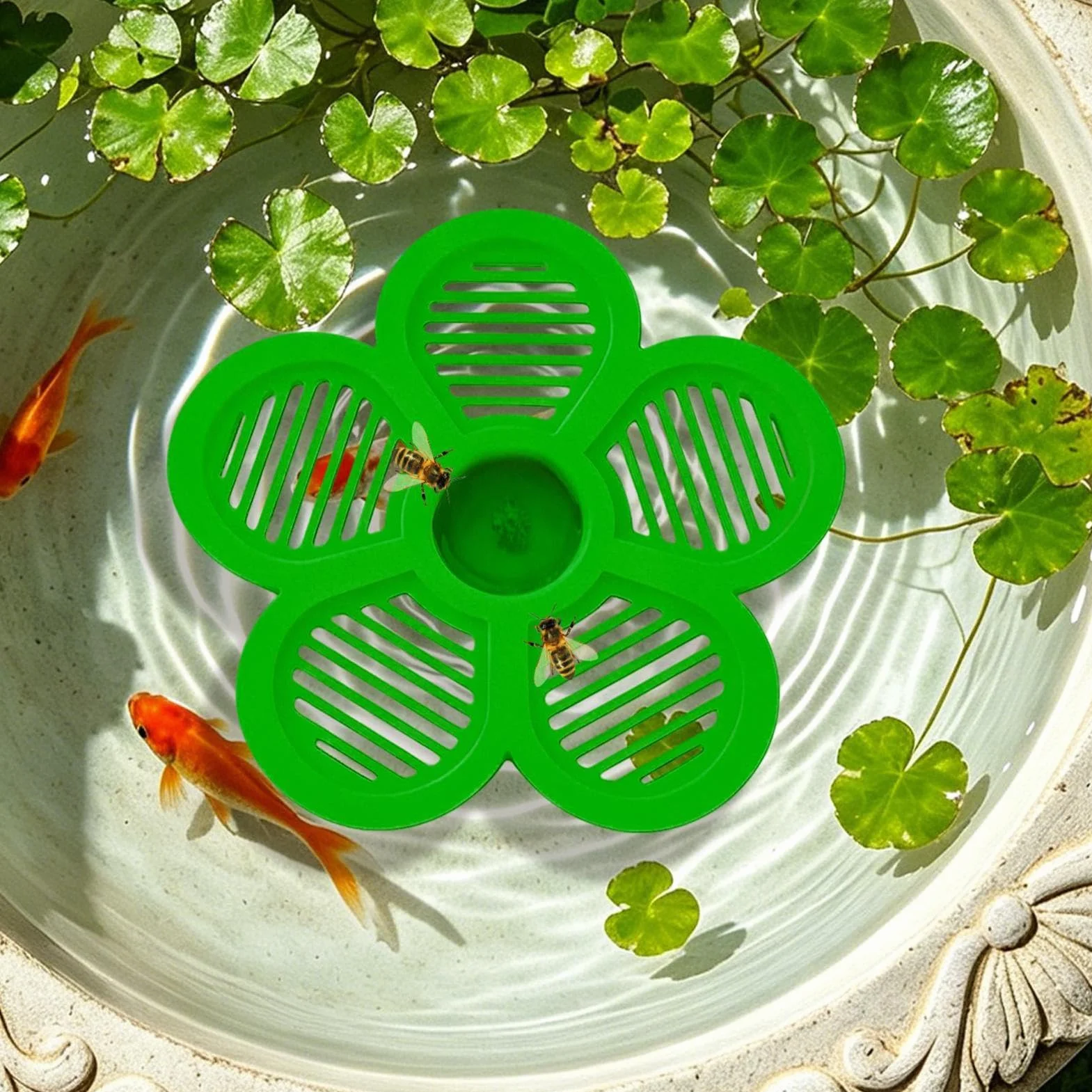 Île flottante Delle 19,5 cm pour papillons jardin étang piscine
