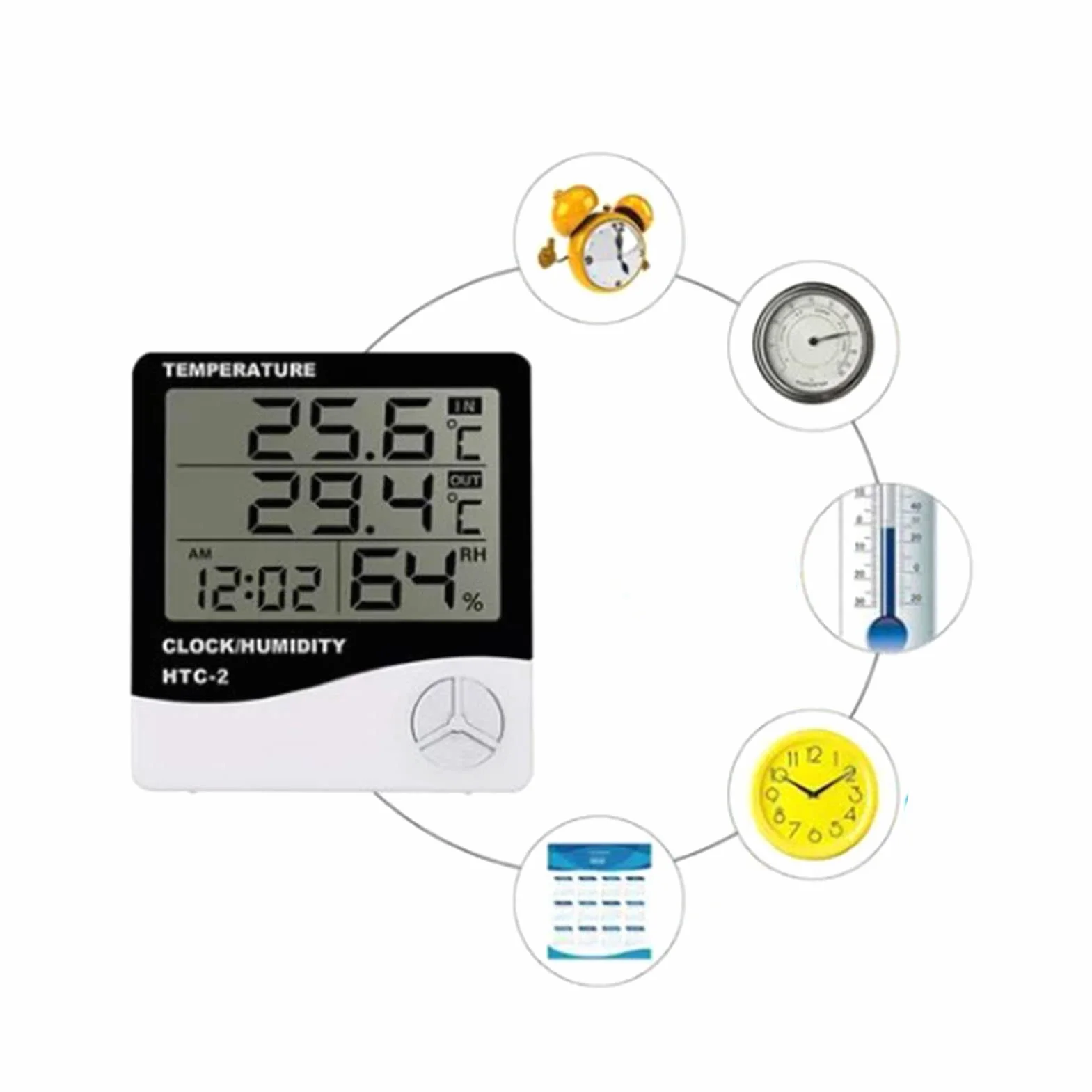 Thermomètre Hygromètre Numérique Grand écran Jauge d'humidité Intérieur Extérieur Sonde étanche Serre