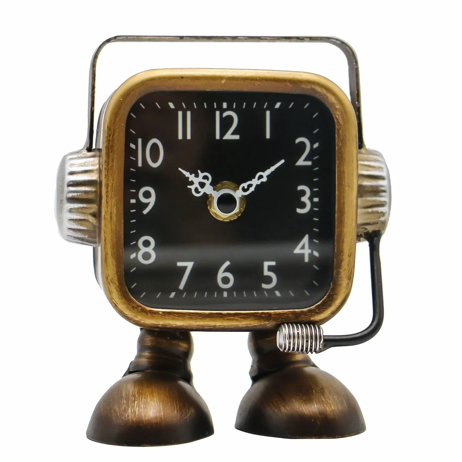 YOUKI Horloge de Bureau Rétro Steampunk Robot, Silencieuse, Décorative à Piles