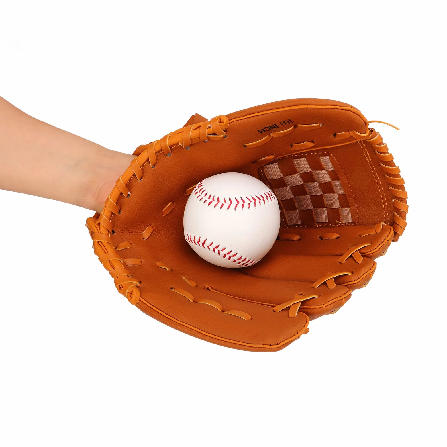 Gants De Baseball De Sport, Gant De Baseball pour Enfants, Gant De Baseball pour Adultes, Gants De Softball, Gants De Baseball en PVC Marron pour Enfant, Adulte, Entraînement en Plein Air.