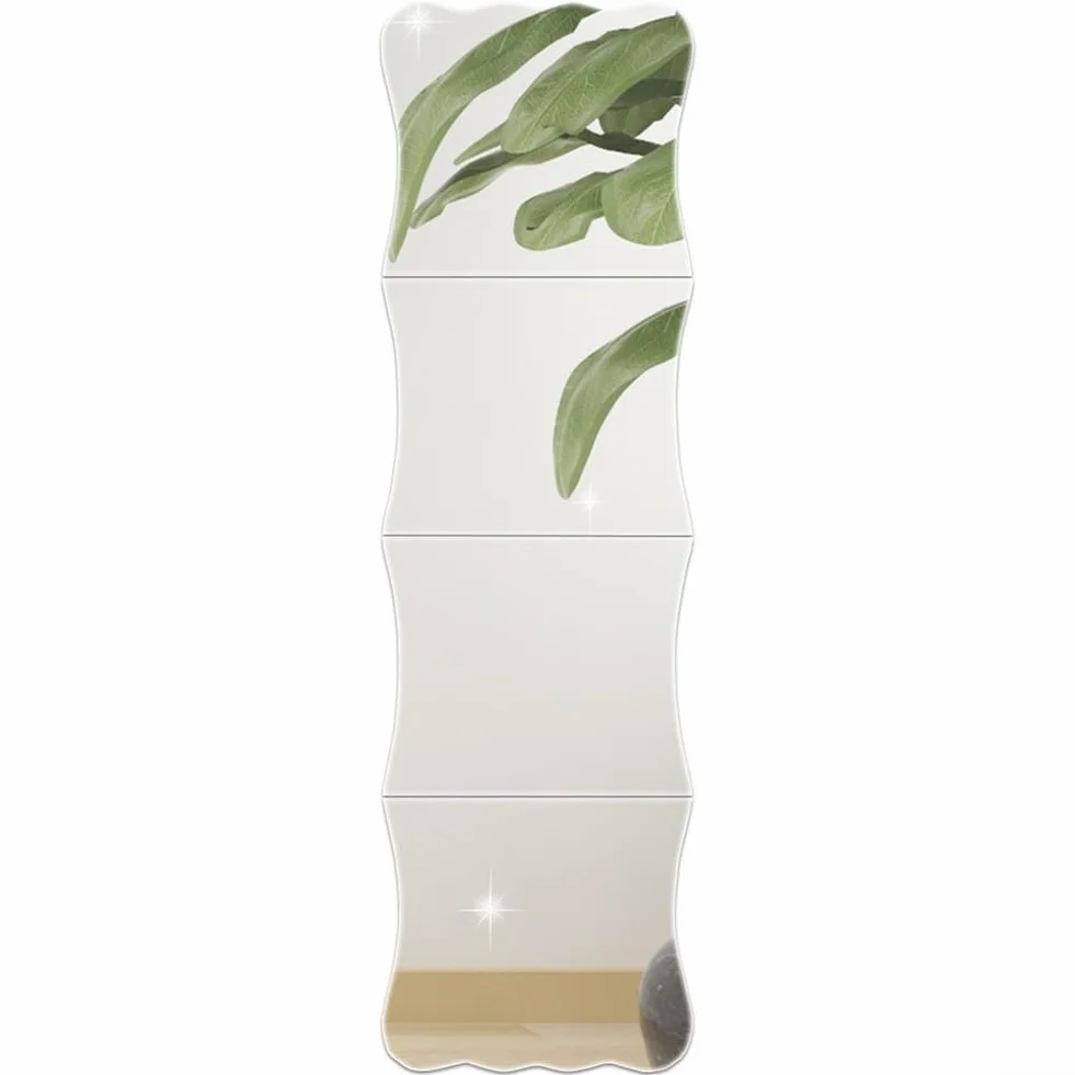 Lot de 4 miroirs décoratifs en acrylique pour esthétique murale personnalisable