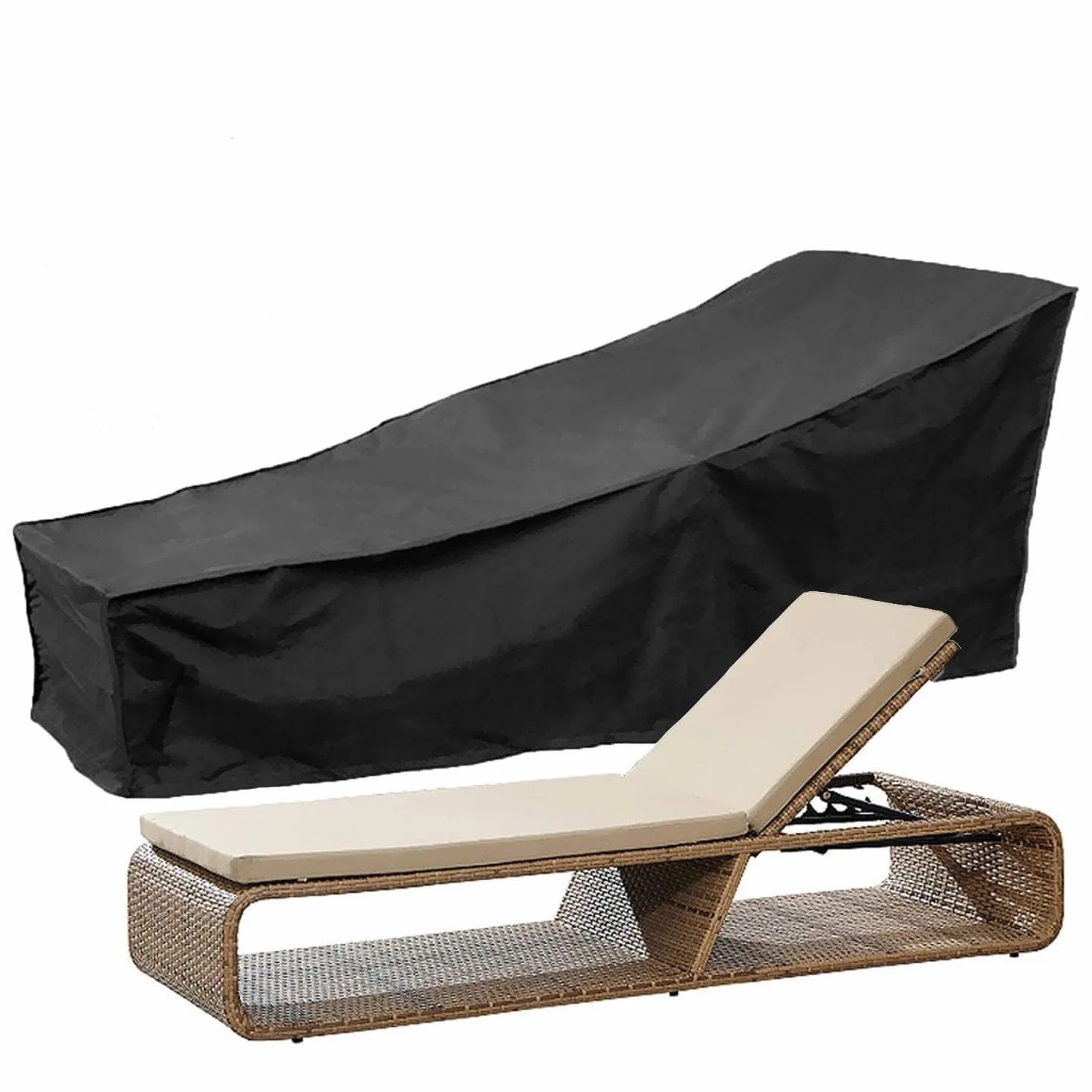 Housse pour Transat Jardin 210D Anti-Poussière Etanche Polyester 210x75x80 CM
