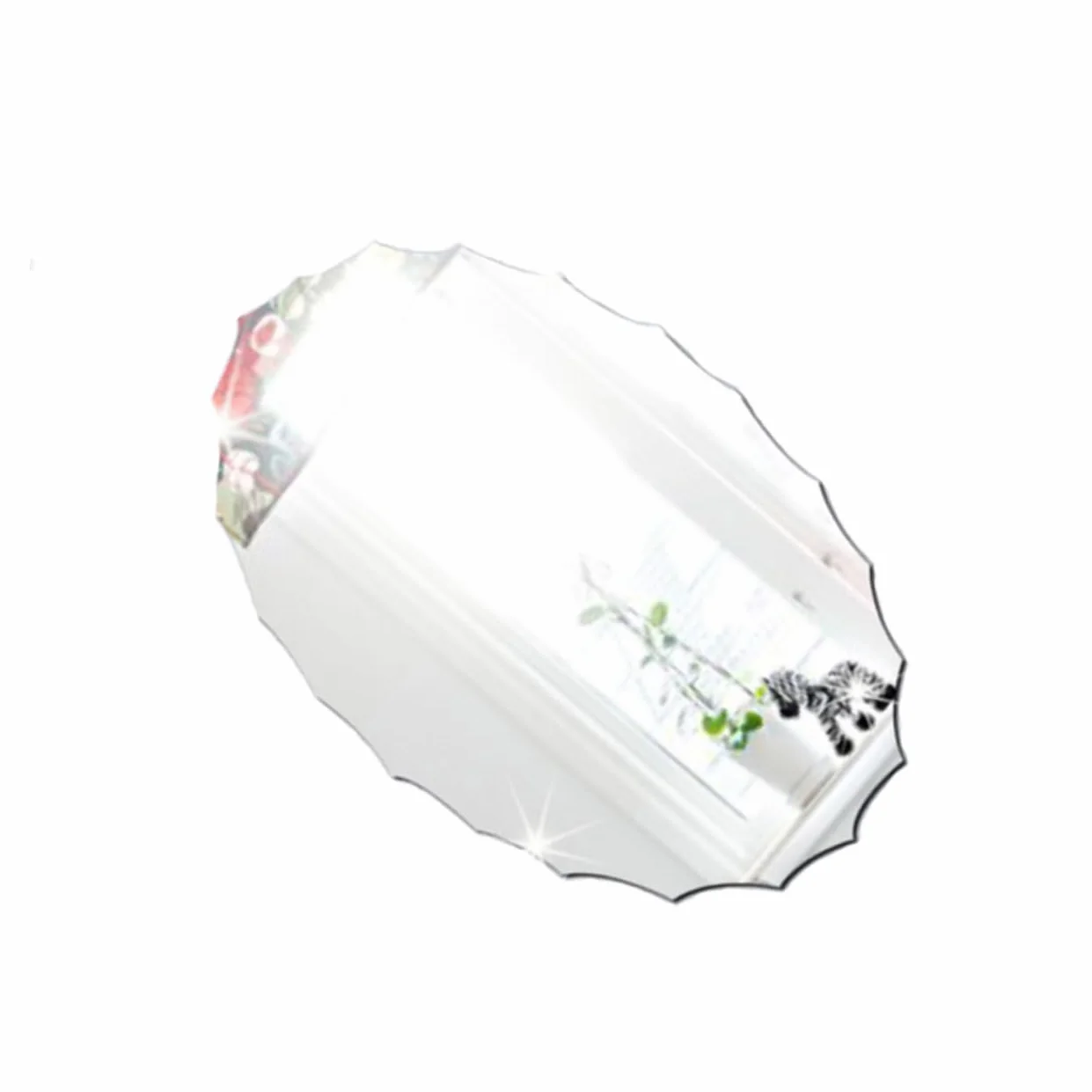 Cabilock Miroir Autocollant Oval Sticker Miroir pour Salle De Bain Décoration Murale