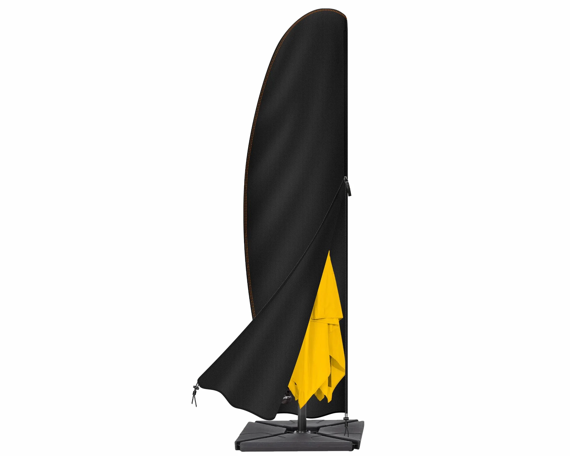 Housse Parasol Déporté Tissu Oxford 420D Imperméable Fermeture éclair 2,7-3,4 m Noir