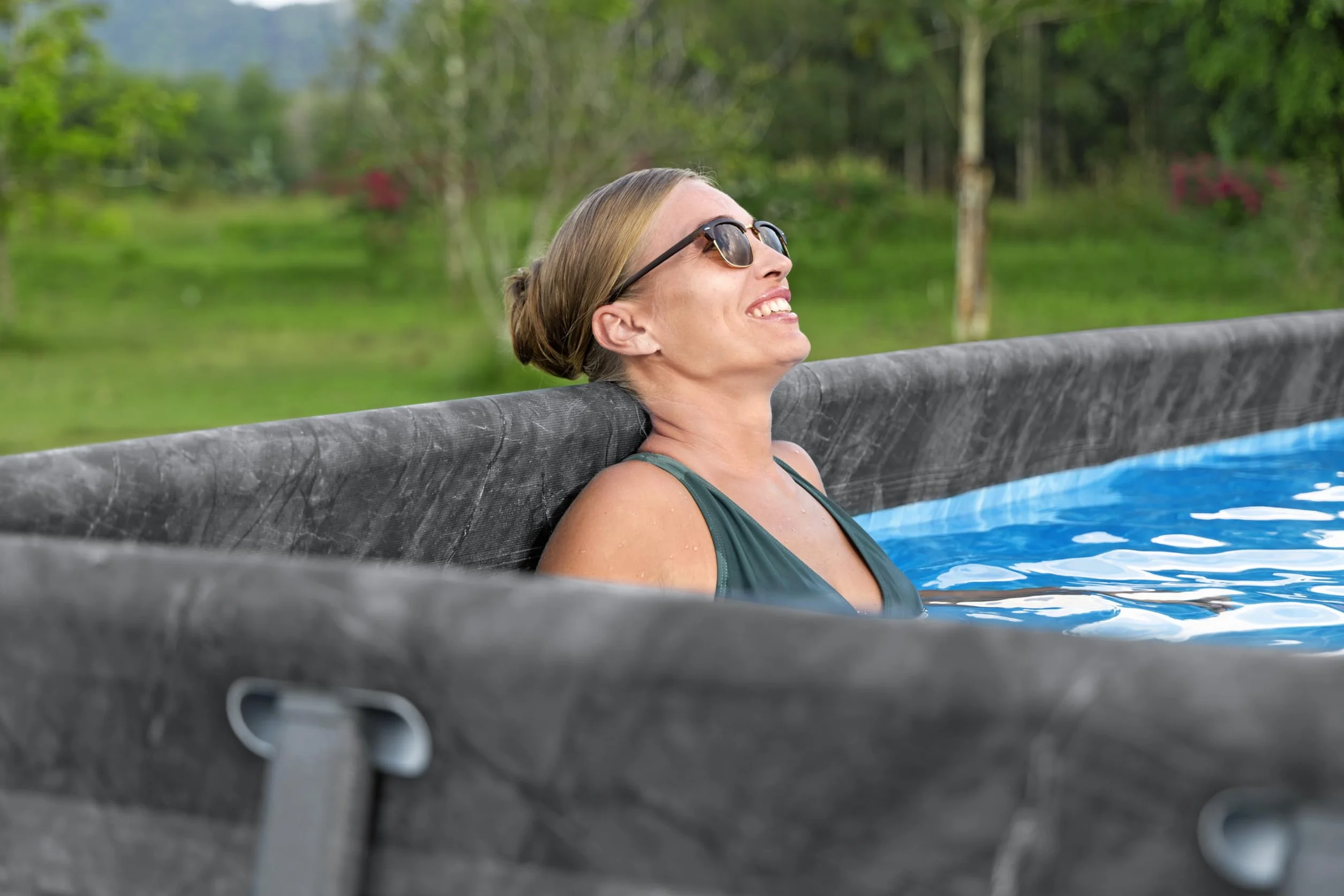 Bestway Kit Piscine Hors Sol Rectangulaire APX 365-549 cm x 274 cm x 132 cm Gris foncé