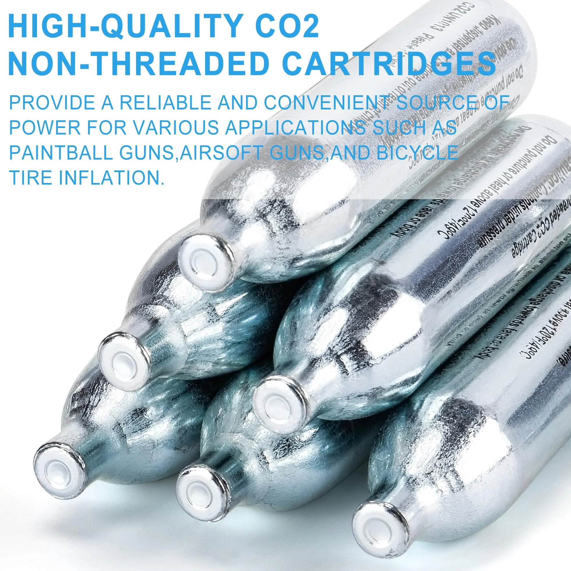 Capsules de CO2 8g/12g – Haute pureté 99,9% – Boîtier en acier – Click-Lock – Pour appareils à pression d'air