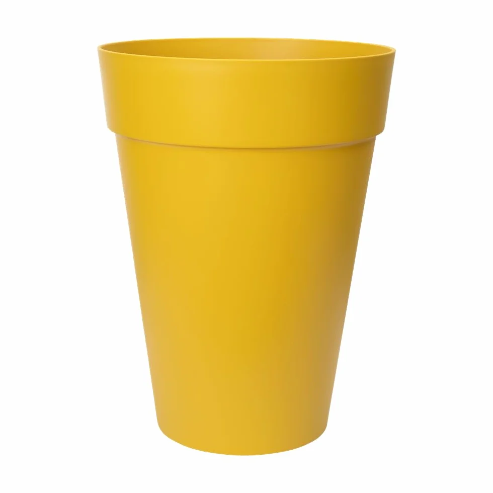 Elho Loft Urban Rond Haut 35 Pot De Fleurs Extérieur Ø 33.5 x H 45.3 cm Jaune Ocre