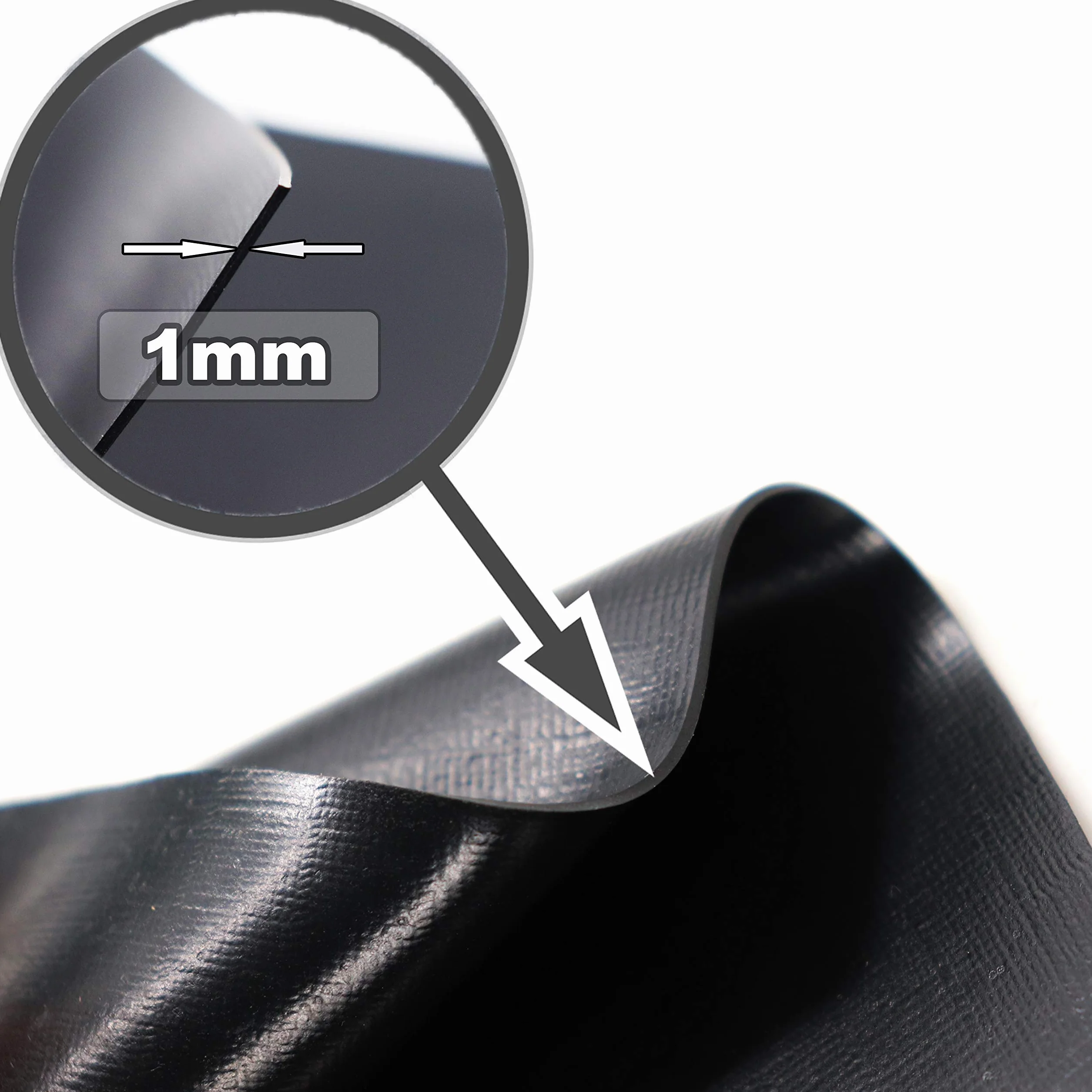 Bâche de bassin PVC 3m x 8m 1.0mm noire pour bassin de jardin