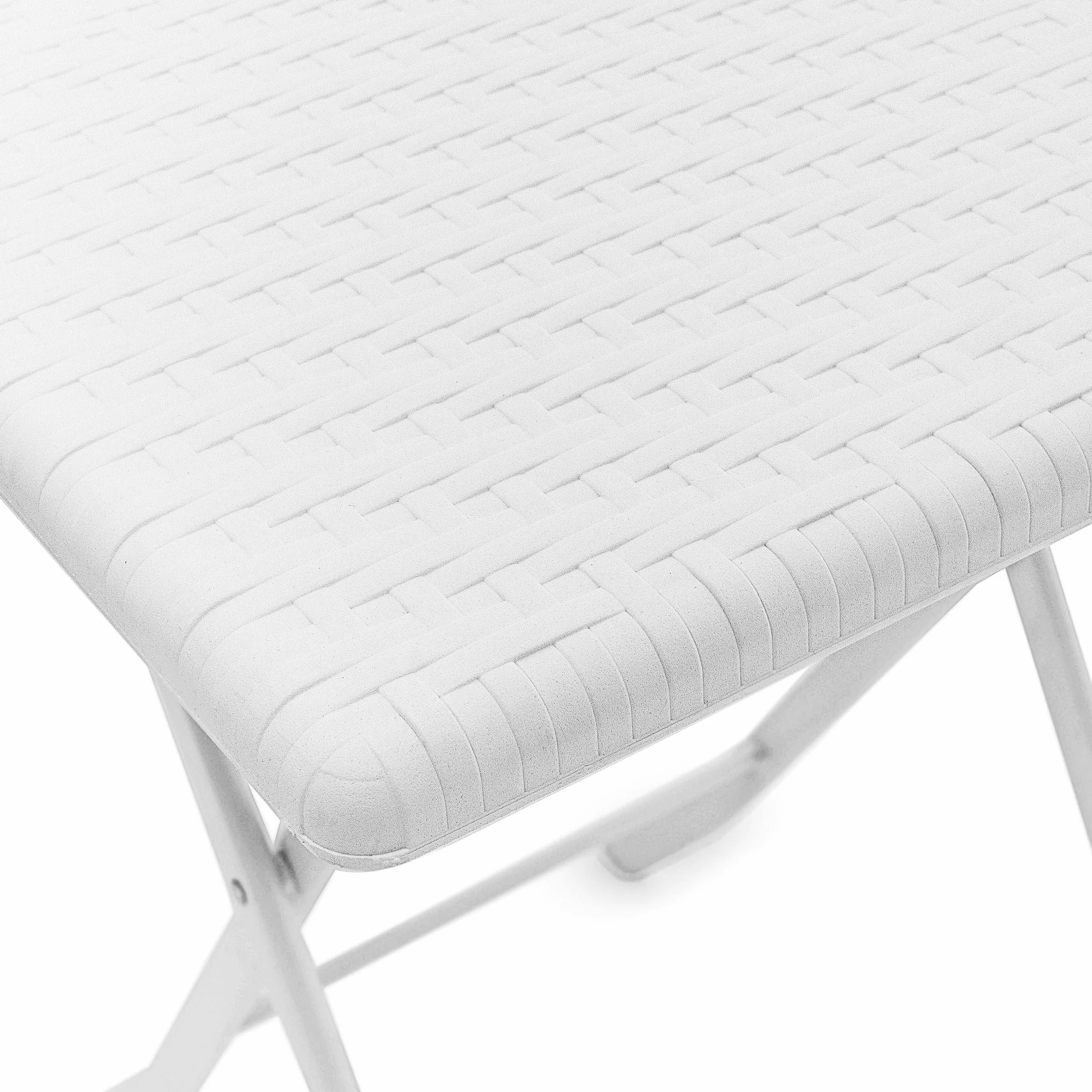 Relaxdays Table pliante de jardin BASTIAN carrée 74 x 61,5 x 61,5 cm aspect rotin blanc