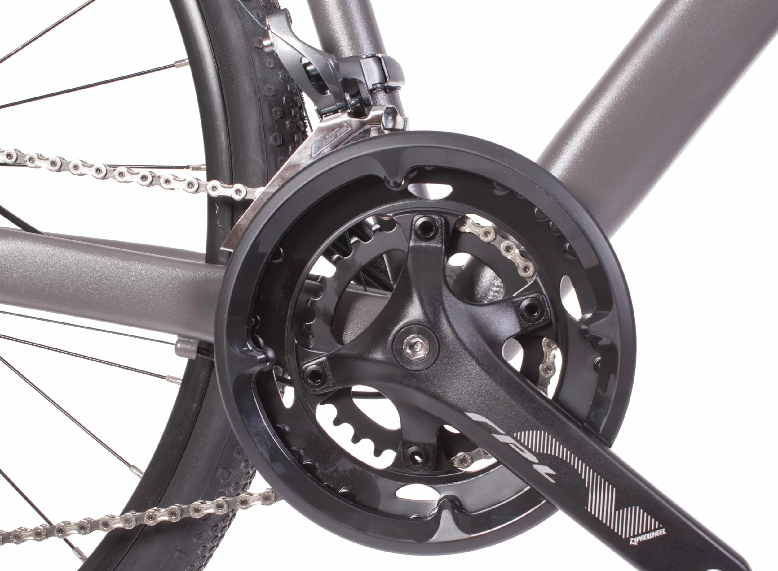 Vélo Gravel Aluminium Route Shimano Claris 2x8 Vitesses 700x40c Gris