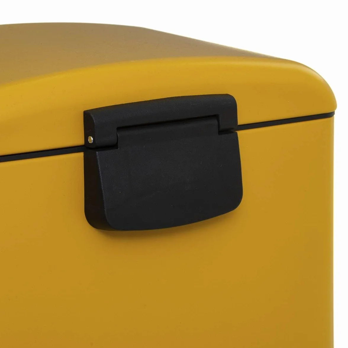 Poubelle de Cuisine Ariane 30L Métal Jaune - Seau Amovible Poignée Arrière Fermeture Silencieuse