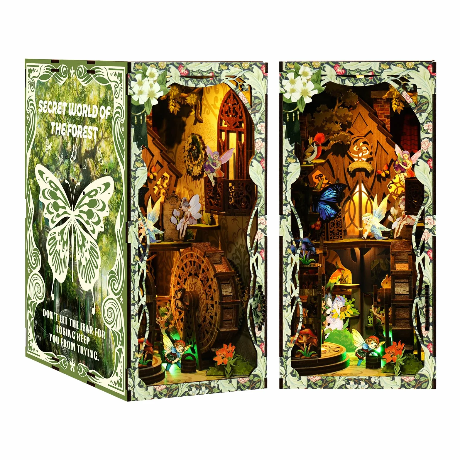 Kit DIY Book Nook en Bois Maquette 3D Monde Magique de la Forêt