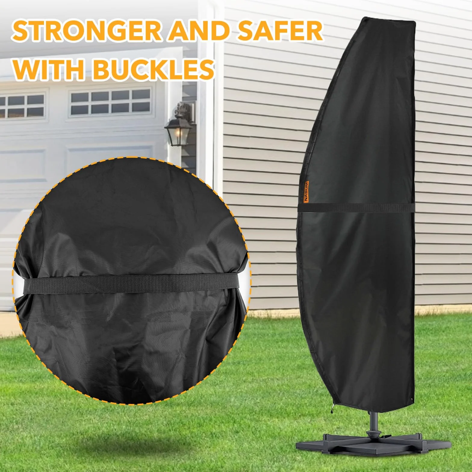 Housse Parasol Deporte 3x3 420D Oxford Imperméable avec Sac de Rangement et Perche Télescopique 265x40/70/50 cm