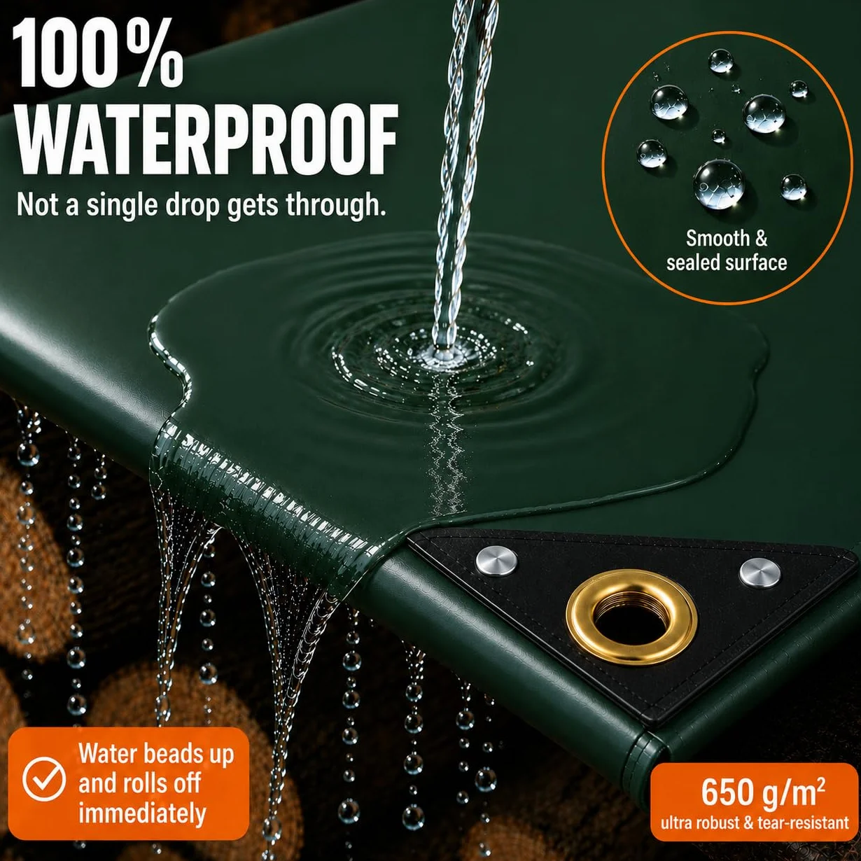 UMBRELLA® Bâche de Protection 650 g/m² 3x2 m (6 m²) Blanc – bâche tissée PVC indéchirable, 100% imperméable & résistante aux UV, œillets en Laiton – pour Camion, Bois, Piscine & Jardin