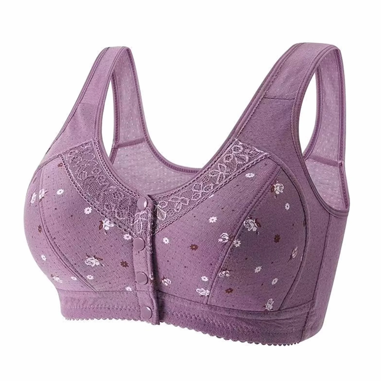 Soutien-Gorge pour Femmes âgées, lot 3, 2024, Bouton Fermeture sur Devant, en Coton, Confortable, Soutien Complet, Large, sans Armatures Legging Maternité Coton