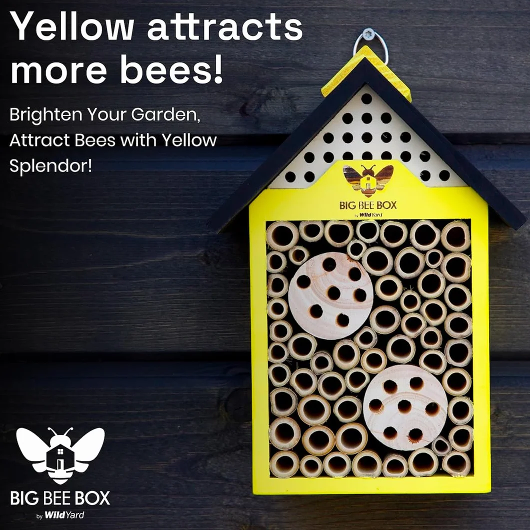 WildYard Boîte à Abeilles en Bois Naturel résistant aux intempéries pour pollinisateurs
