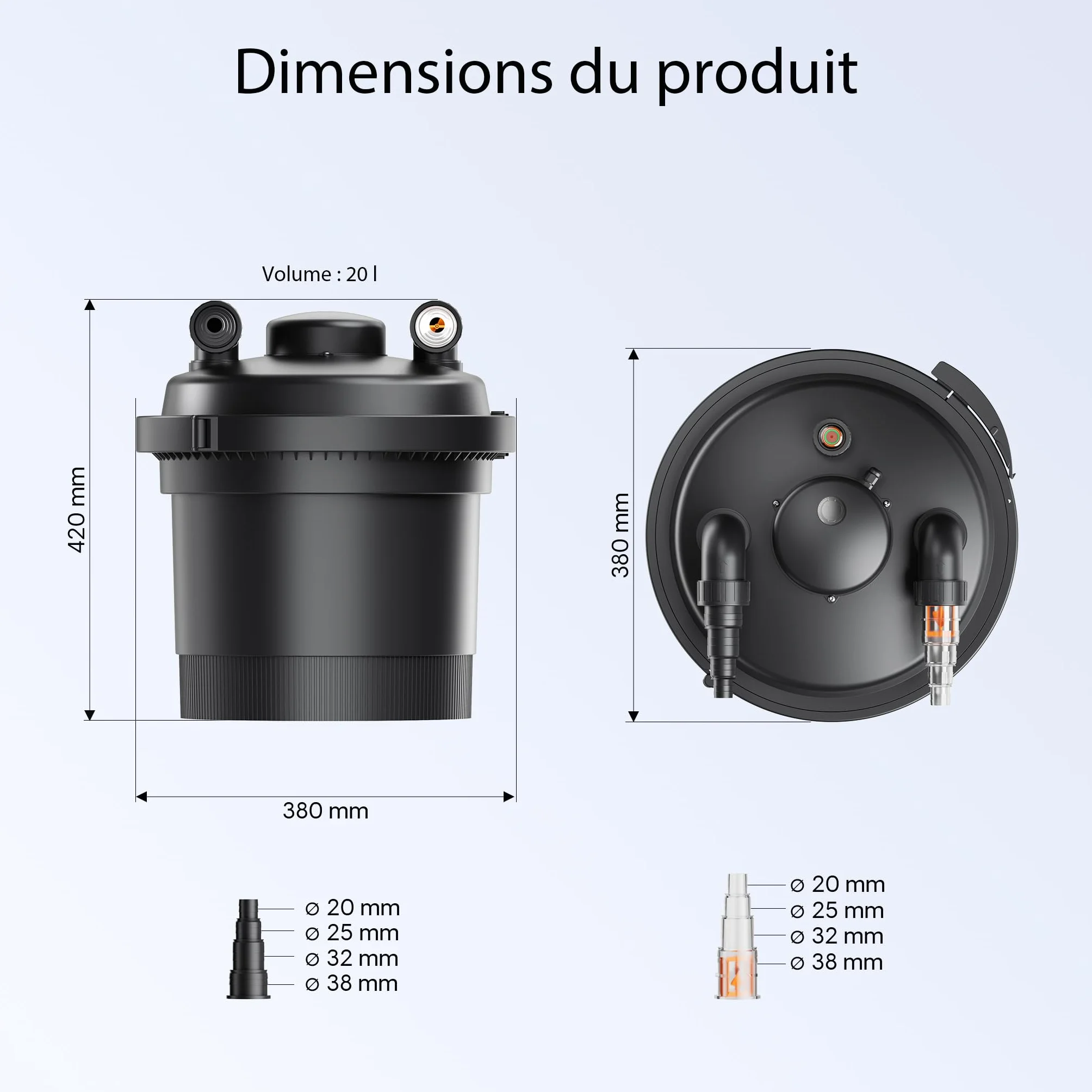 SunSun CPF-280 Filtre de bassin à pression 8000 L 11W UV NEO3800 SuperEco Pompe 3600l/h 20W Tuyau 38mm