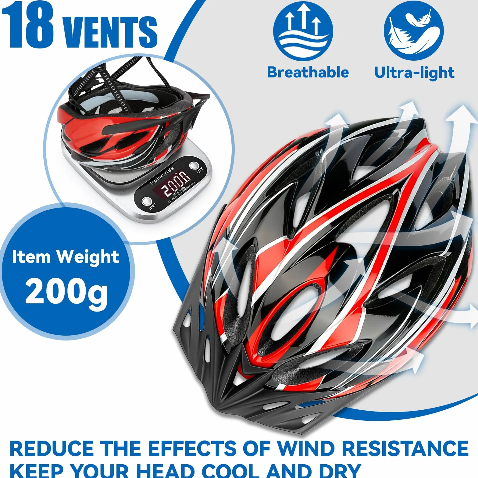 Casque Vélo Adulte Homme Femme, Casque VTT Mountain Bike avec Mousse EPS & Coque PC, Visière Amovible & Système Réglable 52-62cm, Léger Casque de Vélo de Route pour Vélo Électrique Ville
