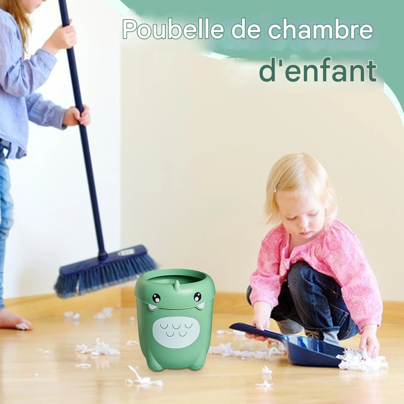Poubelle Enfant Salle de Bain - Corbeille Cartoon Portable Mignon