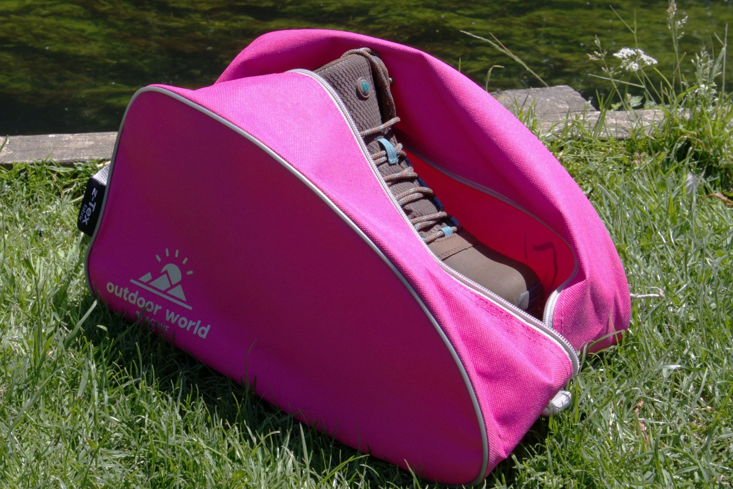 Outdoor World Premium Sac à Bottes Résistant à l'eau Large Ouverture zippée Sac de Rangement pour Chaussures Rose