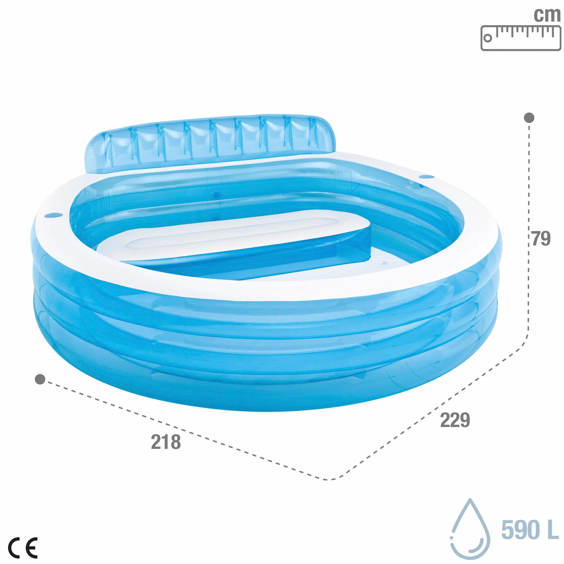 Intex Swim Center Family Lounge Pool 229 x 218 x 76 cm