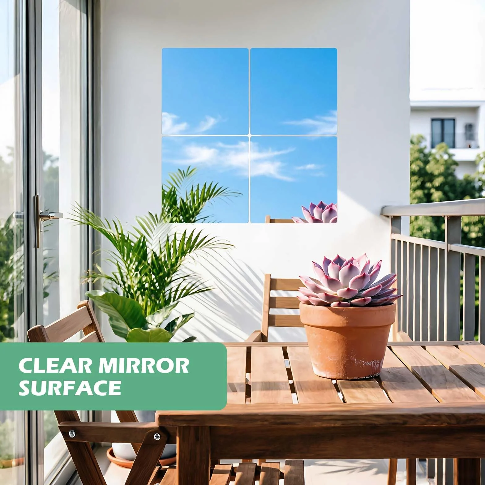 Miroirs Autocollants Incassables 25x25 cm Miroir a Coller