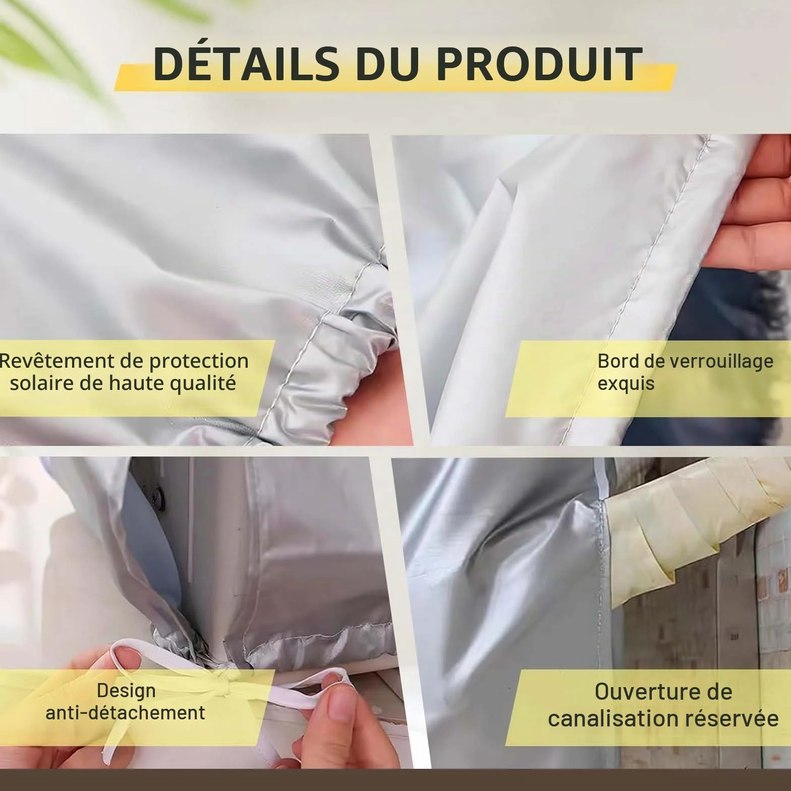 Housse de Climatiseur Extérieur 86x32x56 cm Résistant à l'Eau UV Poussière Neige