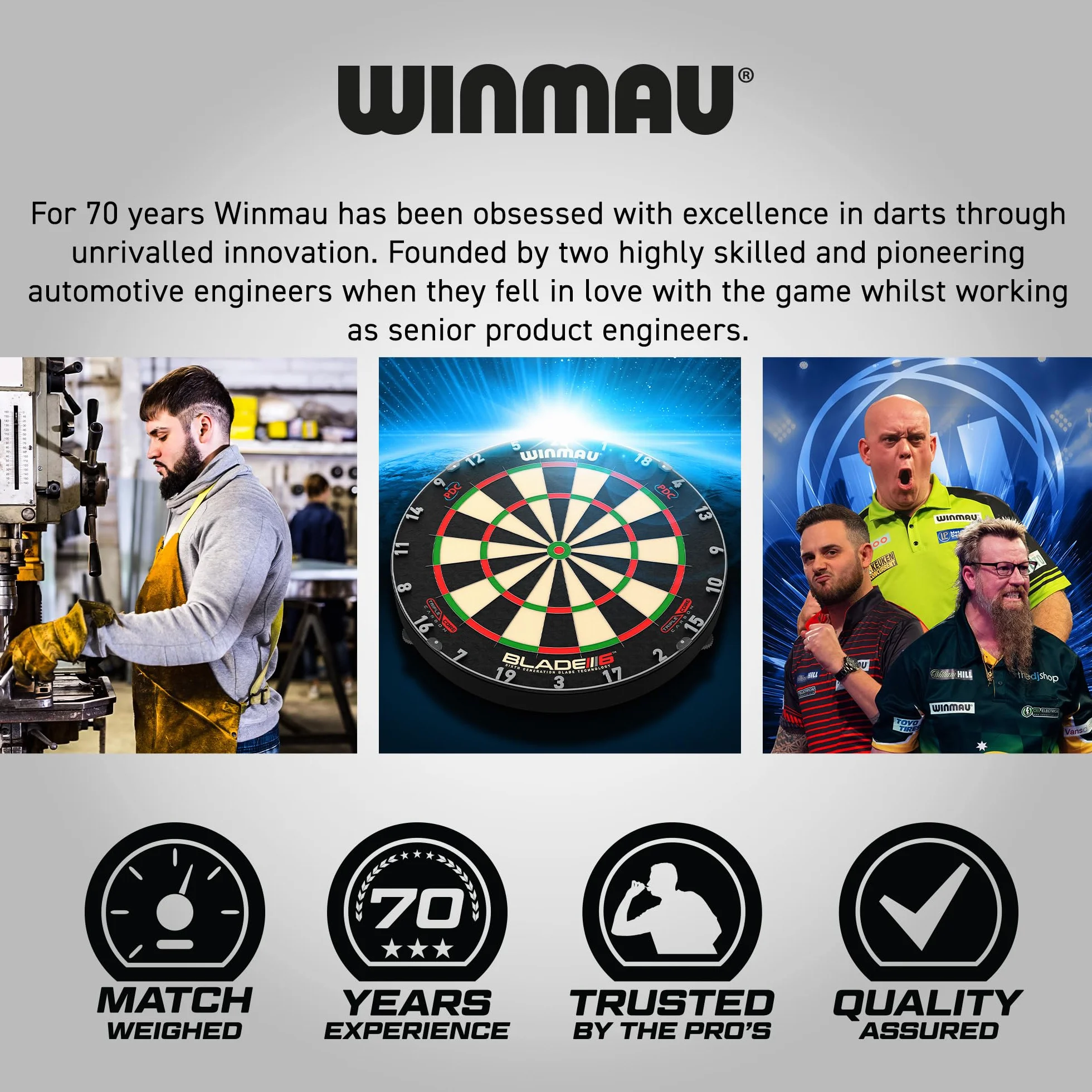 WINMAU Darts Michael 'MvG' Van Gerwen Vs Simon 'The Wizard' Whitlock | Ensemble jumeau | Fléchettes en Laiton Steeltip de 22 g avec ailettes et tiges (tiges)